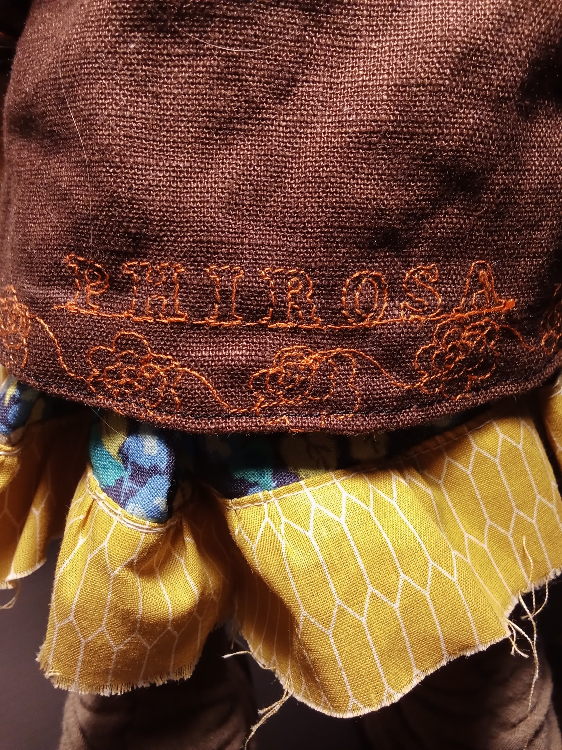 Handcrafted doll beautiful jacket embroided, exclusive collectors edition