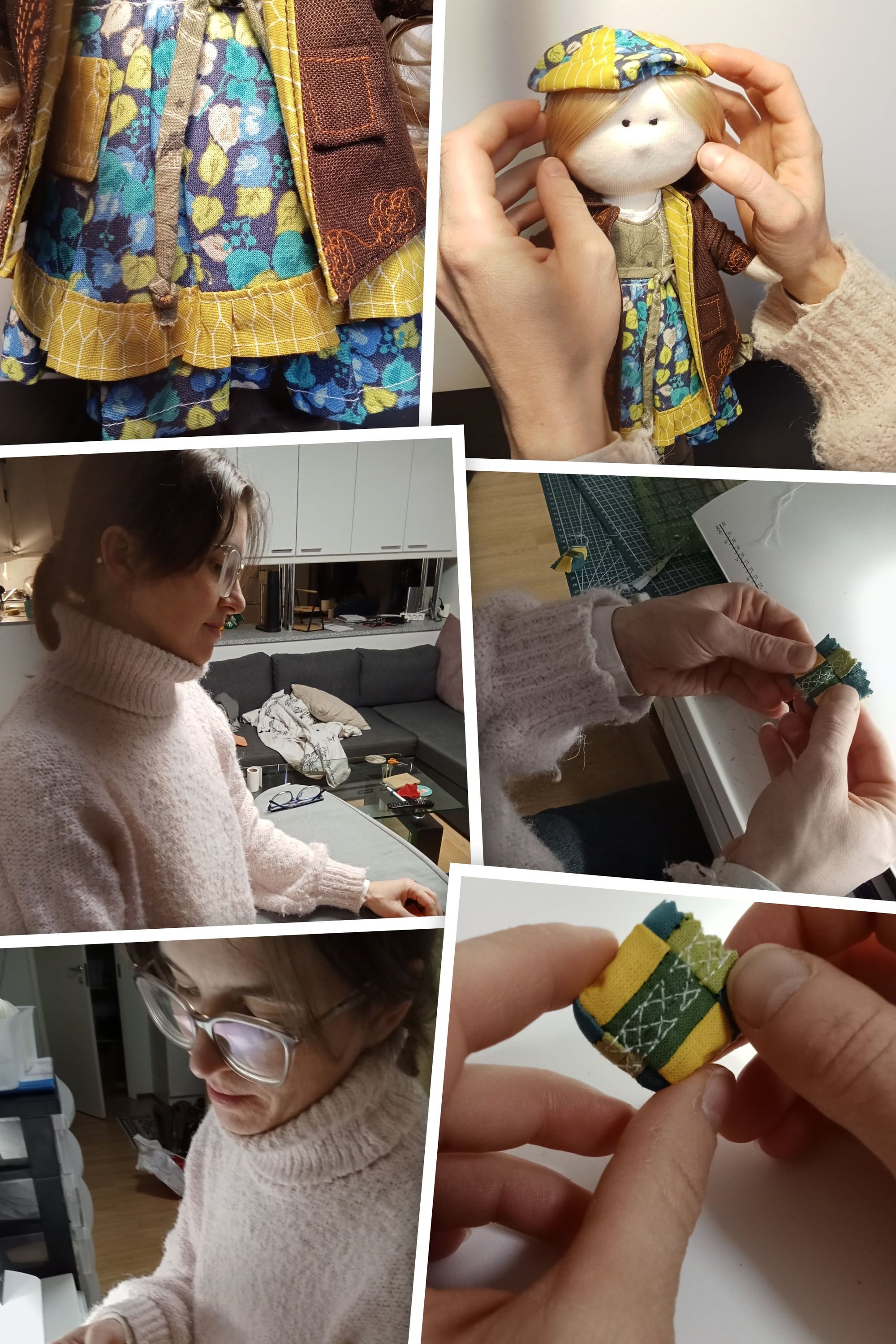 Hand crafted fabric doll, ooak collectible, hand made beautiful, high quality collectors edition. One-of-a-kind